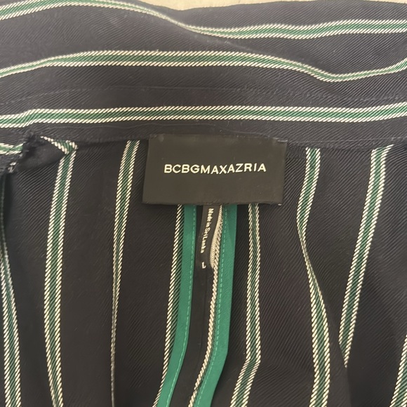 BCBGMaxAzria woman’s striped Blazer black and green large business formal - Picture 4 of 5